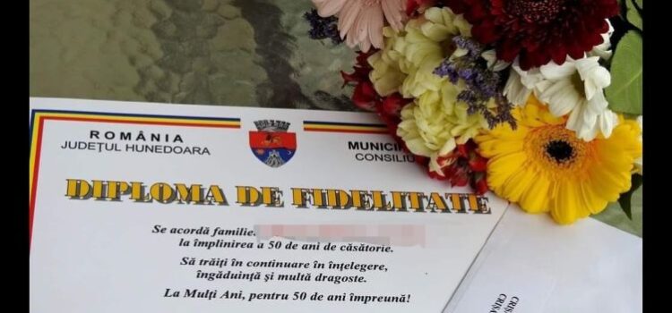 NUNTA DE AUR. Cupluri devene, premiate pentru 50 de ani de căsătorie