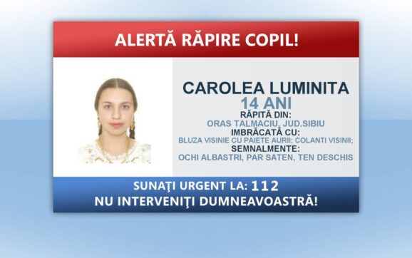 ALERTĂ RĂPIRE. Copilă de 14 ani, luată cu forţa de acasă de patru mascaţi